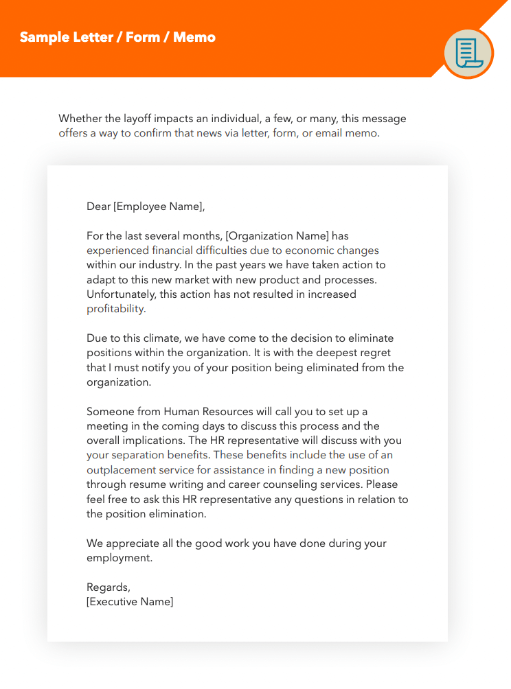example layoff letter restructuring